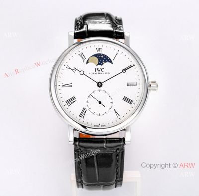 ZF Vintage IWC Portofino Swiss Replica Watch White Dial with Moonphase